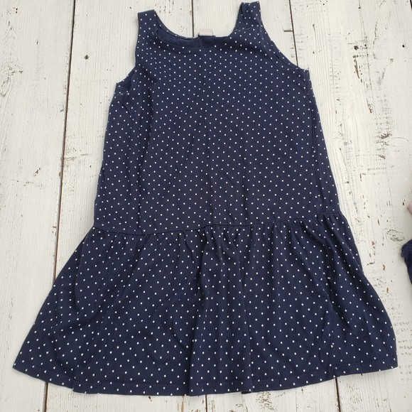 H&M Other - H&M Girls Size 8-10 Black w White Polka Dots T-Shirt Dress Sleeveless Pre-Owned